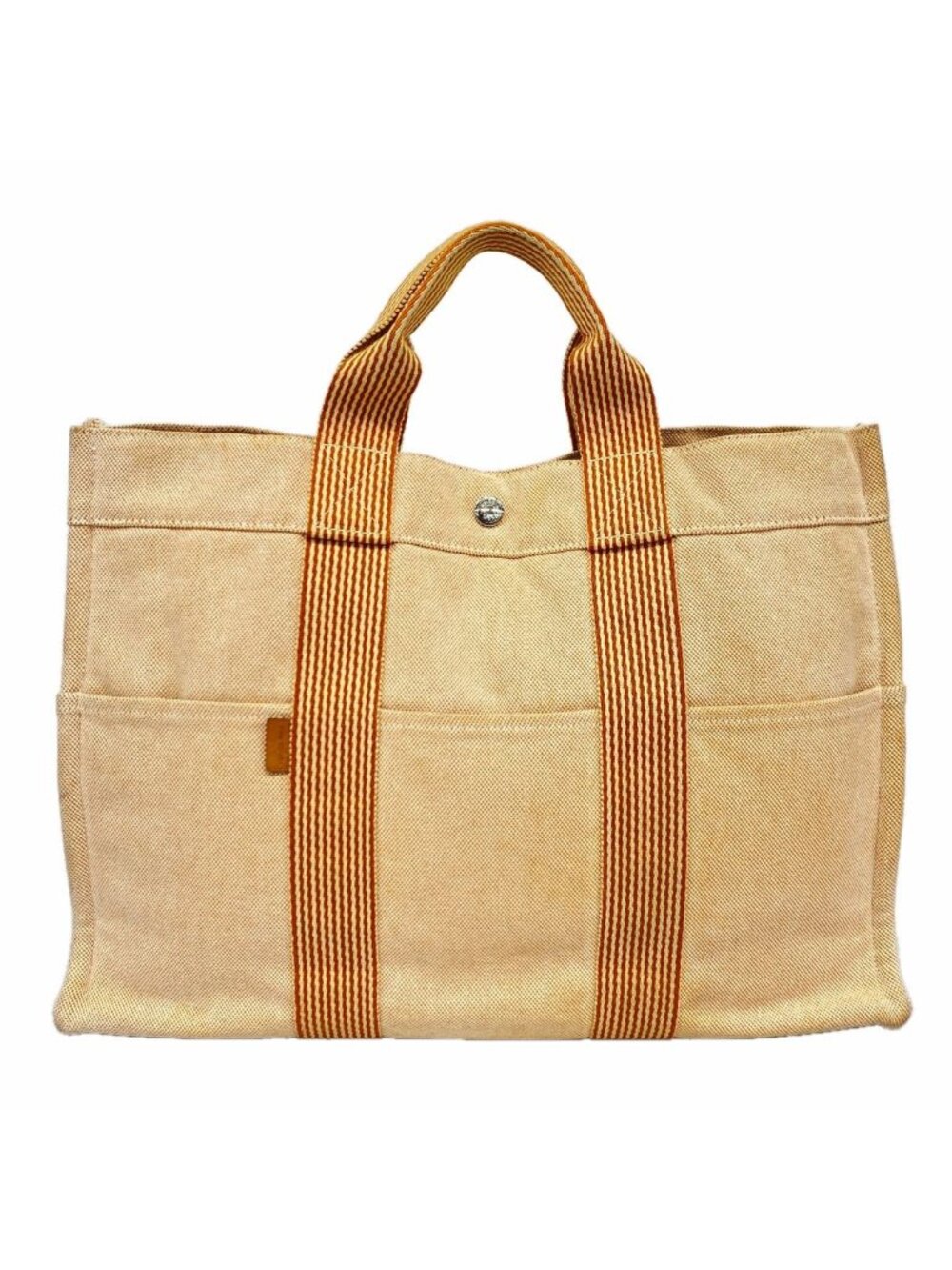 Hermes Tote Bag New Fourre Tout MM Canvas Orange Silver